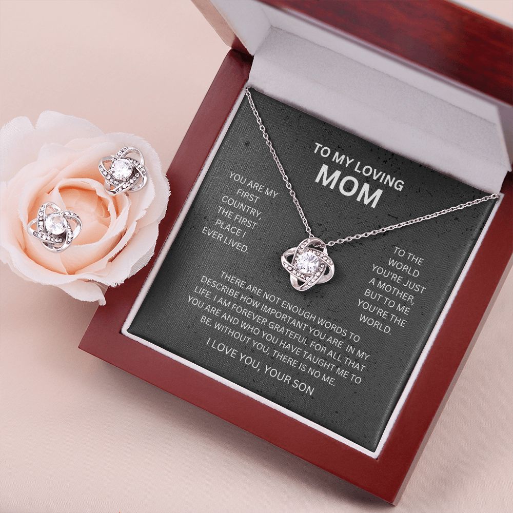 Mom - You're The World - Love Knot Necklace From Son