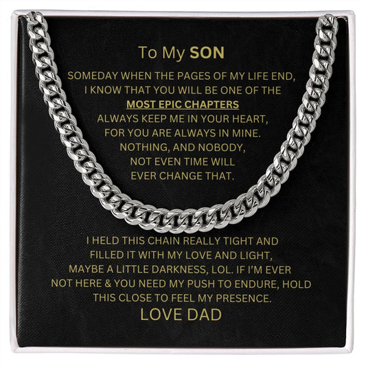 To My Son- Never Forget How Much I Love You - Cuban Chain